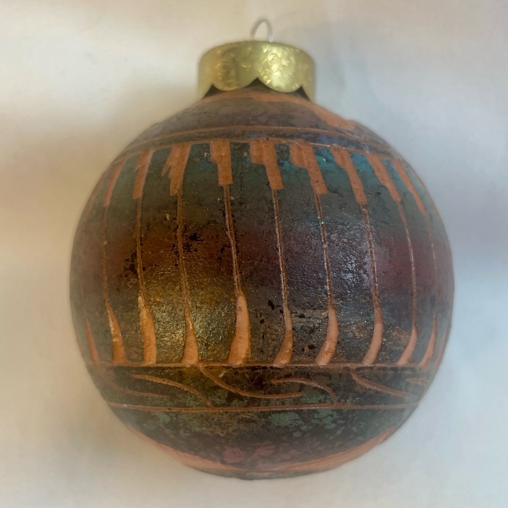 Navajo Pottery Ornament Raku Hand Etched Christmas Pottery Signed Native Indian - Picture 4 of 6